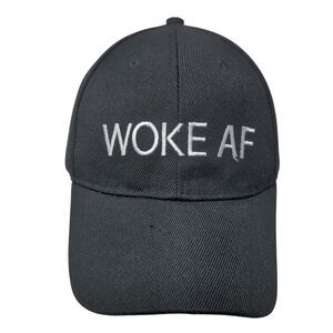 Woke AF Strapback Hat Black One Size Embroidered Charlotte Russe